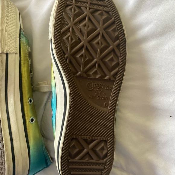 Converse all stars psychedelic green/ blue  shoes men’s size 6 women’s size 8 - Picture 7 of 11